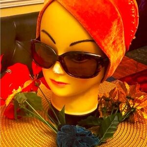 Courage Caps Chemo Sleep Turban Beaded Headwear Scarf Cap (Orange)